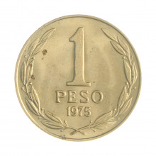 Km#207 1 Peso  1975 So MBC Chile  América  Cupro-Níquel  24(mm) 5(gr)