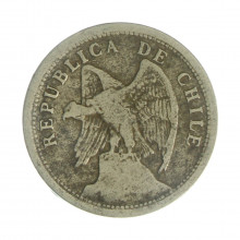 Km#167.1 20 Centavos 1921 So BC Chile América C/ Peq. Mossa Cupro-Níquel 22.6(mm) 4.5(gr)
