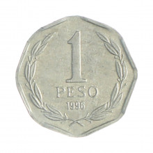 Km#231 1 Peso  1996 So MBC Chile  América  Alumínio 16(mm) 0.7(gr)