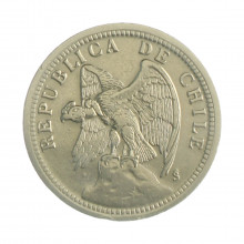 Km#176.1 1 Peso  1933 So MBC Chile  América  Cupro-Níquel  29(mm) 10(gr)