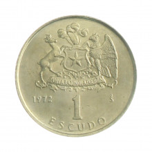 Km#197 1 Escudo  1972 So MBC+ Chile  América  Cupro-Níquel  19(mm) 2.74(gr)