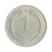 Km#189 1 Centésimo 1963 E MBC Chile  América  Alumínio 28(mm) 3(gr)