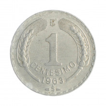 Km#189 1 Centésimo 1963 E MBC Chile América Alumínio 28(mm) 3(gr)