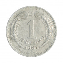 Km#189 1 Centésimo 1961 E MBC  Chile  América  Alumínio 28(mm) 3(gr)