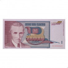 P#121 5 000 000 Dinara 1993 A FE Iugoslávia Europa