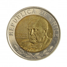 Km#235 500 Pesos  2015 So MBC+ Chile  América  Bimetálico  26(mm) 6.5(gr)