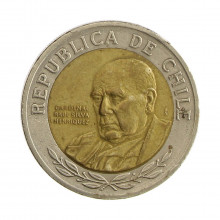 Km#235 500 Pesos  2003 So MBC  Chile  América  Bimetálico  26(mm) 6.5(gr)