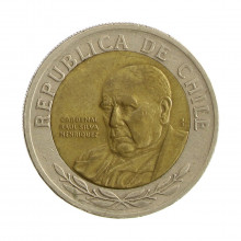 Km#235 500 Pesos 2002 So MBC Chile América Bimetálico 26(mm) 6.5(gr)