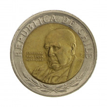 Km#235 500 Pesos  2002 So MBC+ Chile  América  Bimetálico  26(mm) 6.5(gr)