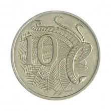 Km#81 10 Cents 1993 MBC+ Austrália Oceania Cupro-Níquel 23.6(mm) 5.66(gr)