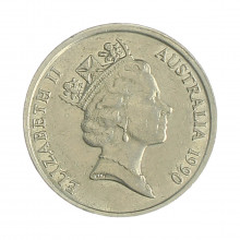 Km#81 10 Cents 1990 MBC Austrália Oceania Cupro-Níquel 23.6(mm) 5.66(gr)