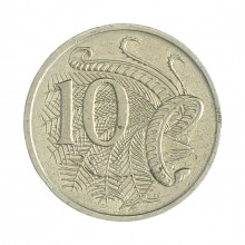 Km#81 10 Cents 1990 MBC Austrália Oceania Cupro-Níquel 23.6(mm) 5.66(gr)