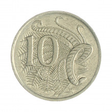 Km#81 10 Cents 1988 MBC Austrália Oceania Cupro-Níquel 23.6(mm) 5.66(gr)