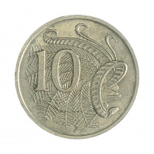 Km#65 10 Cents 1982 MBC Austrália Oceania Cupro-Níquel 23.6(mm) 5.66(gr)