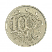Km#65 10 Cents 1971 MBC Austrália Oceania Cupro-Níquel 23.6(mm) 5.66(gr)