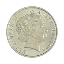 Km#401 5 Cents 1999 MBC Austrália Oceania Cupro-Níquel 19.41(mm) 2.83(gr)