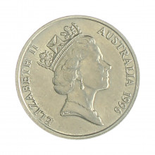 Km#80 5 Cents 1996 MBC Austrália Oceania Cupro-Níquel 19.41(mm) 2.83(gr)