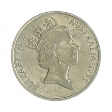 Km#80 5 Cents 1995 MBC Austrália Oceania Cupro-Níquel 19.41(mm) 2.83(gr)