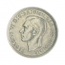 Km#37 3 Pence 1943 S MBC Austrália Oceania Prata 0.925 16(mm) 1.41(gr)