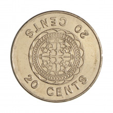 Km#28 20 Cents 2005 SOB/FC Ilhas Salomão Oceania Aço com revestimento de níquel 28.5(mm) 10.2(gr)