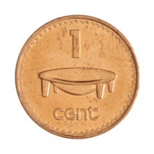 Km#49b 1 Cent 2006 FC FIJI Oceania Aço com revestimento de cobre 17.5(mm) 1.76(gr)