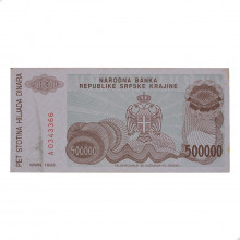 P#R23 500 000 Dinara 1993 SOB Croácia Europa C/Manchas