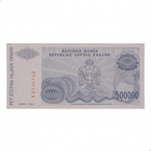 P#R32 500 000 Dinara 1994 SOB/FE Croácia Europa C/Manchas