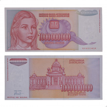 P#126 1 000 000 000 Dinara 1993 SOB/FE Iugoslávia Europa