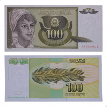 P#108 100 Dinara 1991 FE Iugoslávia Europa