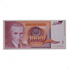 P#114 1 000 Dinara 1992 FE Iugoslávia Europa