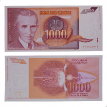 P#114 1 000 Dinara 1992 FE Iugoslávia Europa