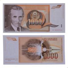P#107 1 000 Dinara 1990 FE Iugoslávia Europa