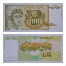 P#105 100 Dinara 1990 FE Iugoslávia Europa