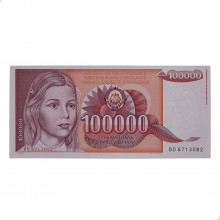 P#97 100 000 Dinara 1989 FE Iugoslávia Europa
