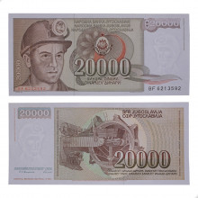 P#95 20 000 Dinara 1987 FE Iugoslávia Europa