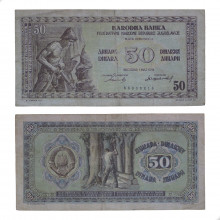 P#64 50 Dinara 1946 MBC Iugoslávia Europa Escassa