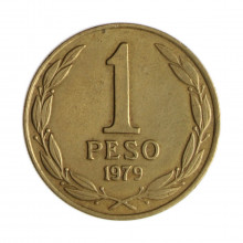 Km#208a 1 Peso  1979 SO MBC  Chile  América  Bronze alumínio 24(mm) 5(gr)