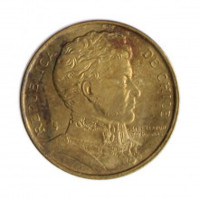 Km#216.2 1 Peso  1991 SO MBC  Chile  América  Bronze alumínio 17(mm) 2(gr)