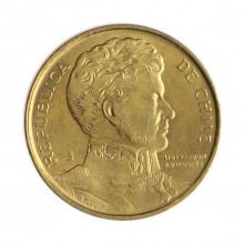 Km#216.2 1 Peso  1989 SO SOB Chile  América  Bronze alumínio 17(mm) 2(gr)