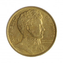 Km#216.2 1 Peso  1988 SO MBC+ Chile  América  Bronze alumínio 17(mm) 2(gr)