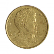 Km#216.1 1 Peso  1986 SO MBC Chile  América  Bronze alumínio 17(mm) 2(gr)