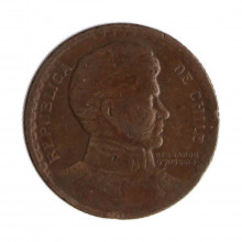 Km#179 1 Peso  1943 SO MBC  Chile  América  Cobre 25(mm) 7.5(gr)