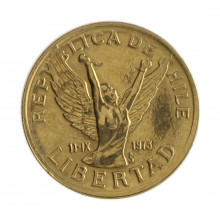 Km#218 10 Pesos 1989 SO MBC Chile  América  Níquel com revestimento de latão  21(mm) 3.5(gr)