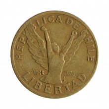 Km#218 10 Pesos 1988 SO MBC Chile  América  Níquel com revestimento de latão  21(mm) 3.5(gr)
