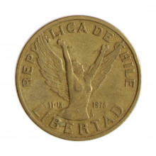 Km#218 10 Pesos 1981 SO MBC Chile  América  Níquel com revestimento de latão  21(mm) 3.5(gr)