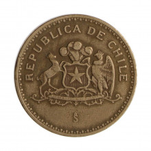 Km#226.2 100 Pesos  1992 SO MBC Chile  América  Bronze de alumínio 27(mm) 9(gr)