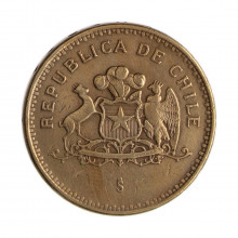 Km#226.2 100 Pesos  1989 SO MBC Chile  América  Bronze de alumínio 27(mm) 9(gr)