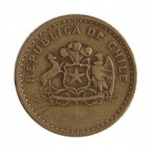 Km#226.1 100 Pesos  1986 SO MBC Chile  América  Bronze de alumínio 27(mm) 9(gr)