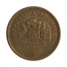 Km#226.1 100 Pesos  1981 SO MBC Chile  América  Bronze de alumínio 27(mm) 9(gr)