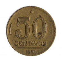 V-218 50 Centavos 1951 BC/MBC